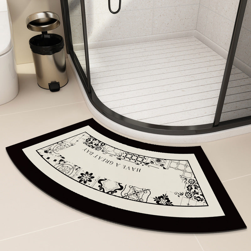 Curved Water-Absorbent Bathroom Mat