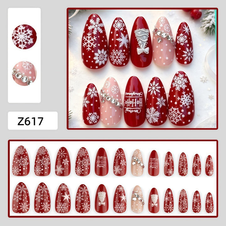 Artificial nails in festive Christmas design Kalsten