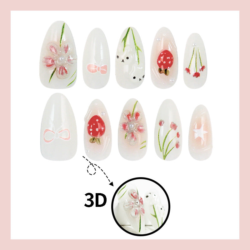 Nail art set with floral motifs and playful details Kalsten