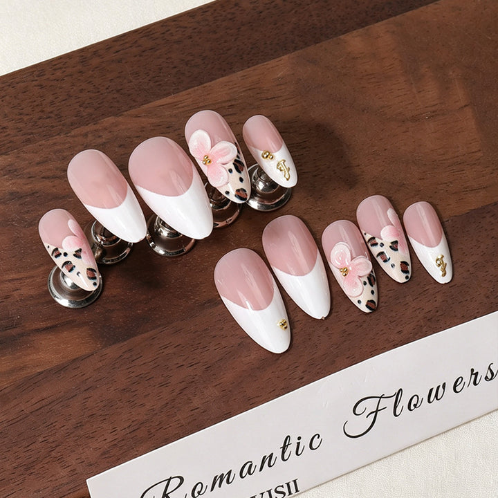 Elegant Floral Acrylic Press-On Nail Set Kalsten