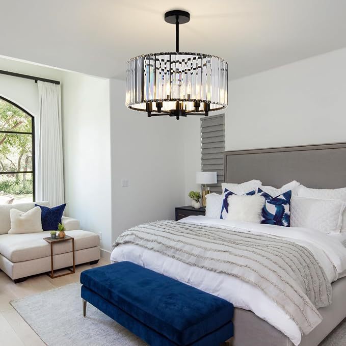Crystal-Ribbed Modern Pendant Light