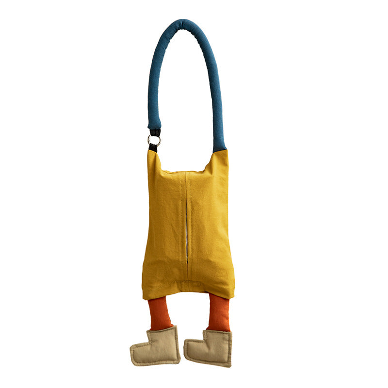 playful shoulder bag made of soft fabric with padded carrying handle and decorative legs Kalsten