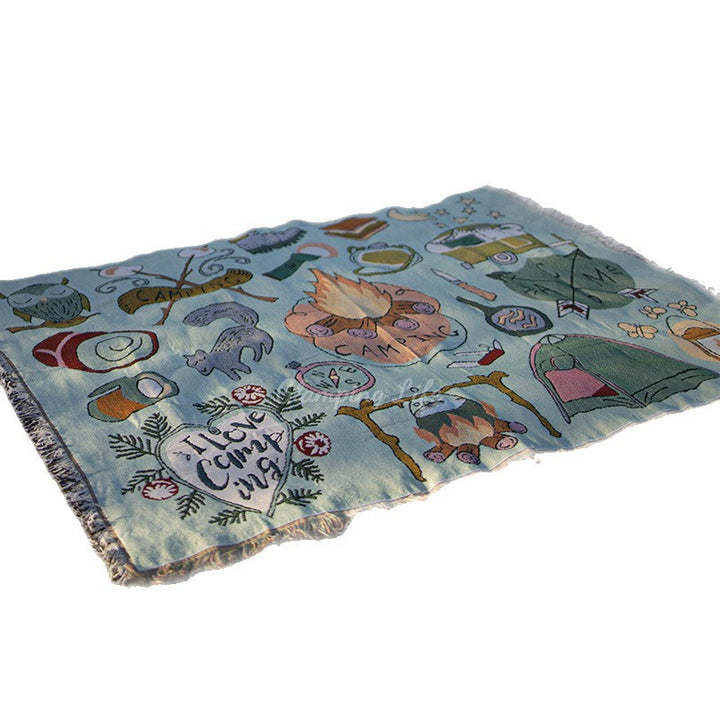 Tropical-Themed Artistic Tapestry Throw Blanket