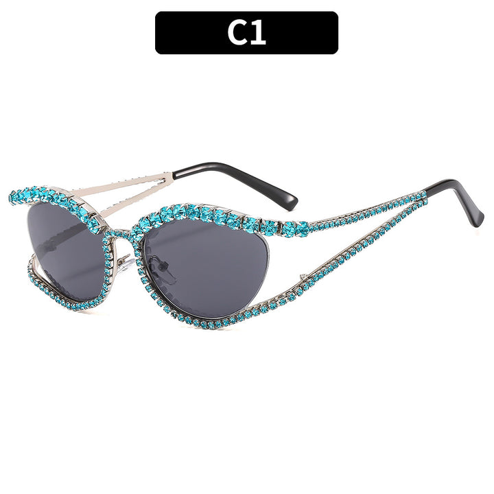 Glamorous Rhinestone Cat-Eye Sunglasses