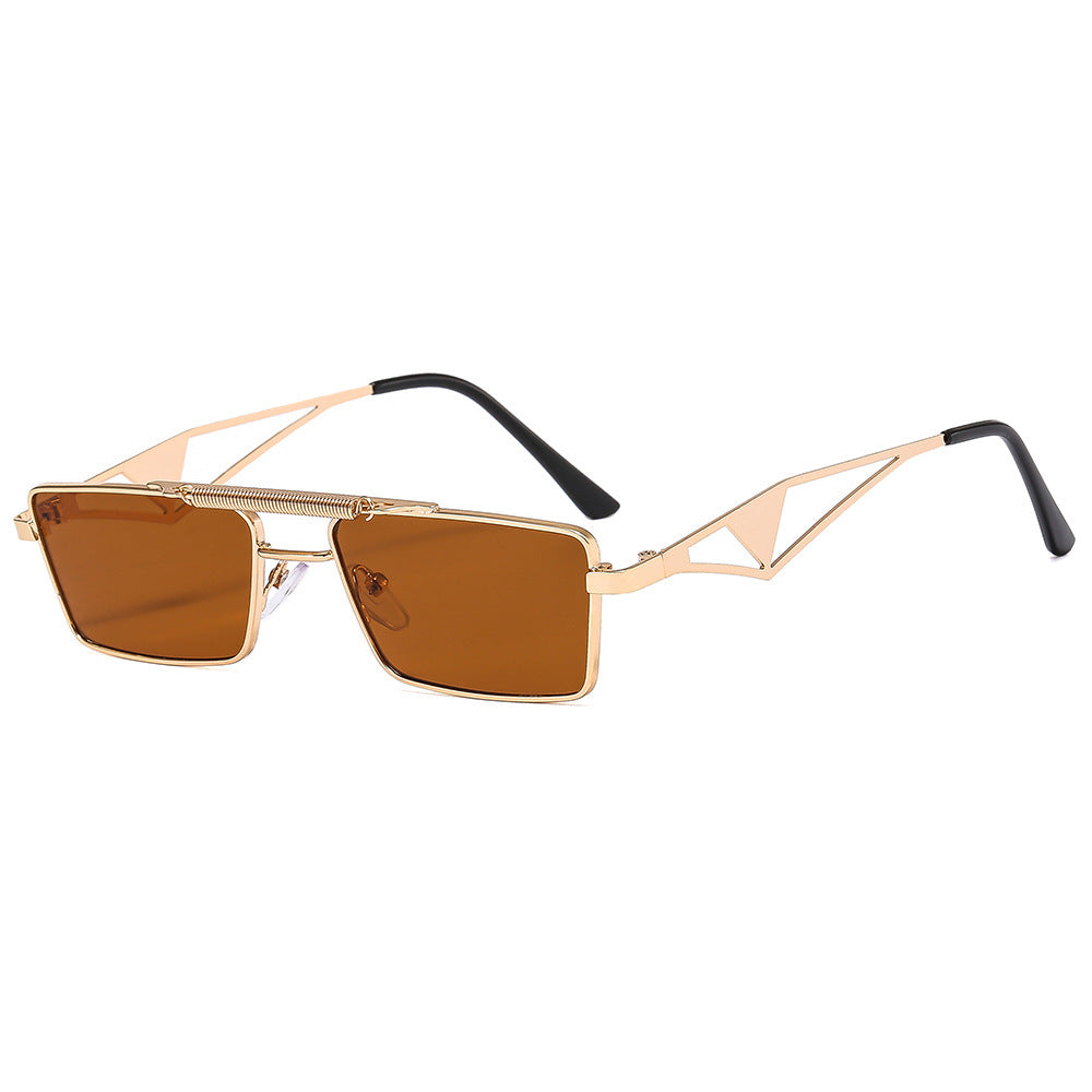 Fashionable sunglasses with square frame and mirrored lenses Kalsten