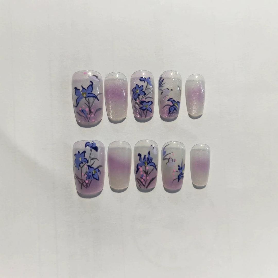 Elegant Floral-Themed Press-On Nails Kalsten
