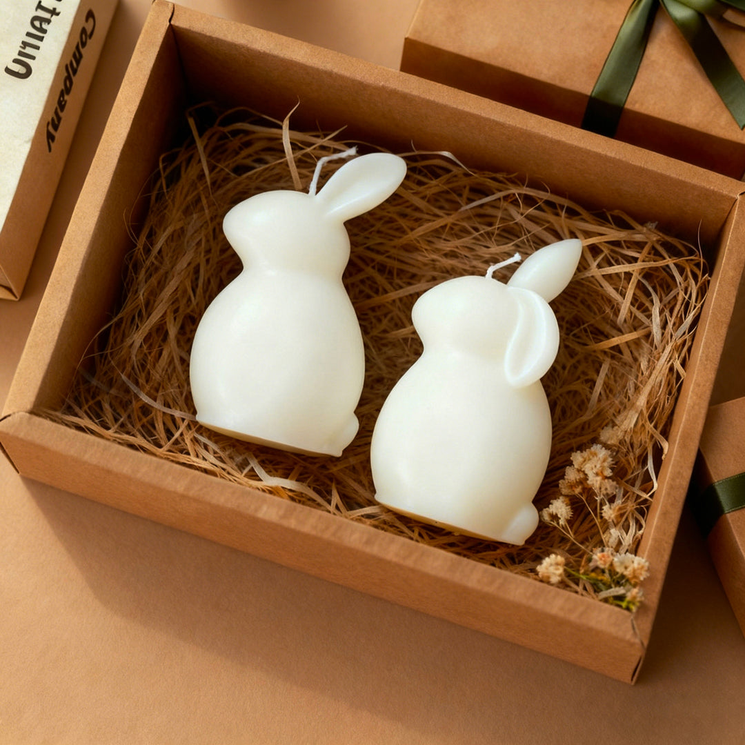 Bunny-Themed Decorative Candle