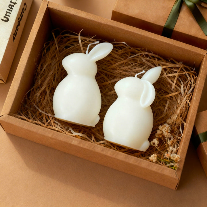 Bunny-Themed Decorative Candle