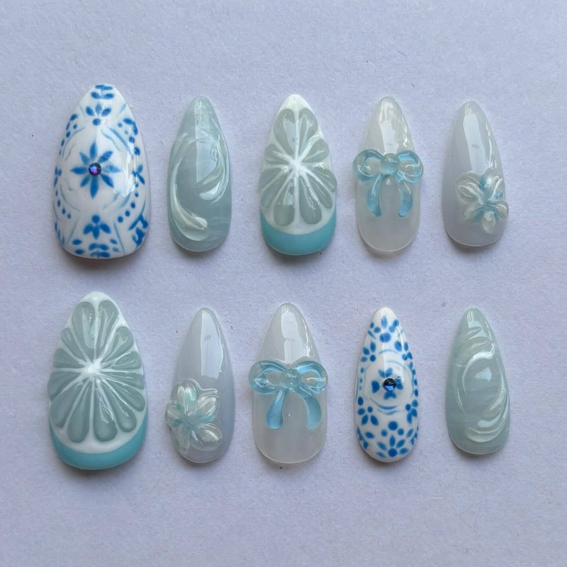 Nature-Themed Artistic Press-On Nail Set Kalsten
