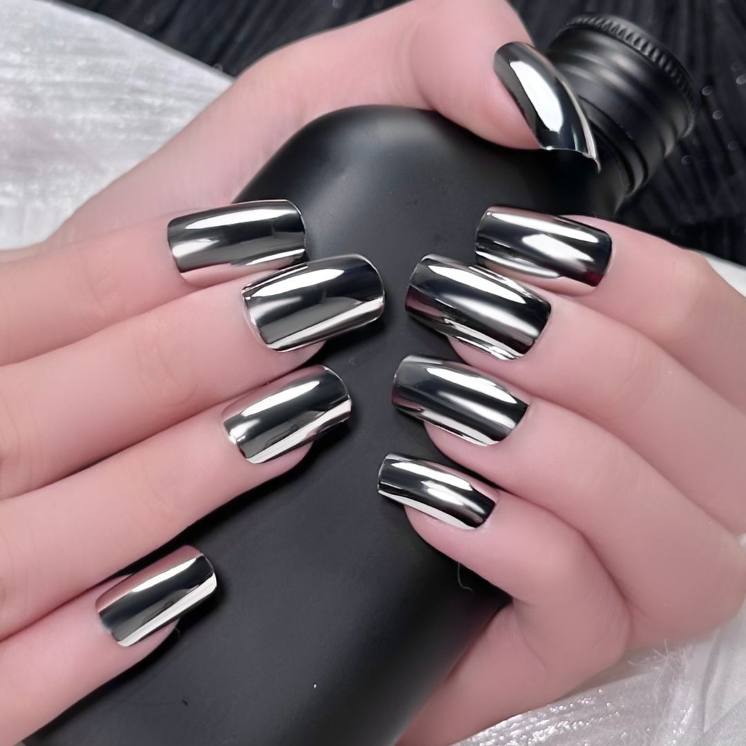 Chrome Finish Press-On Nails Kalsten