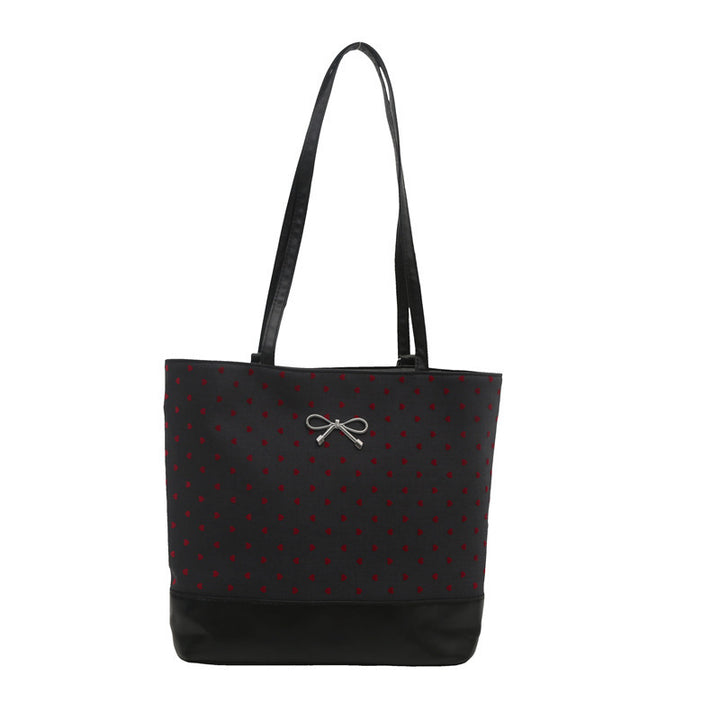 Heart-Embellished Canvas Tote Bag Kalsten