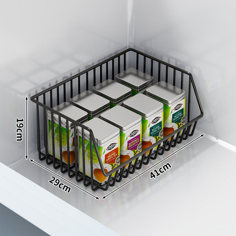 Two-Tier Refrigerator Wire Slide-Out Storage Basket Organizer with Stackable Removable Bins