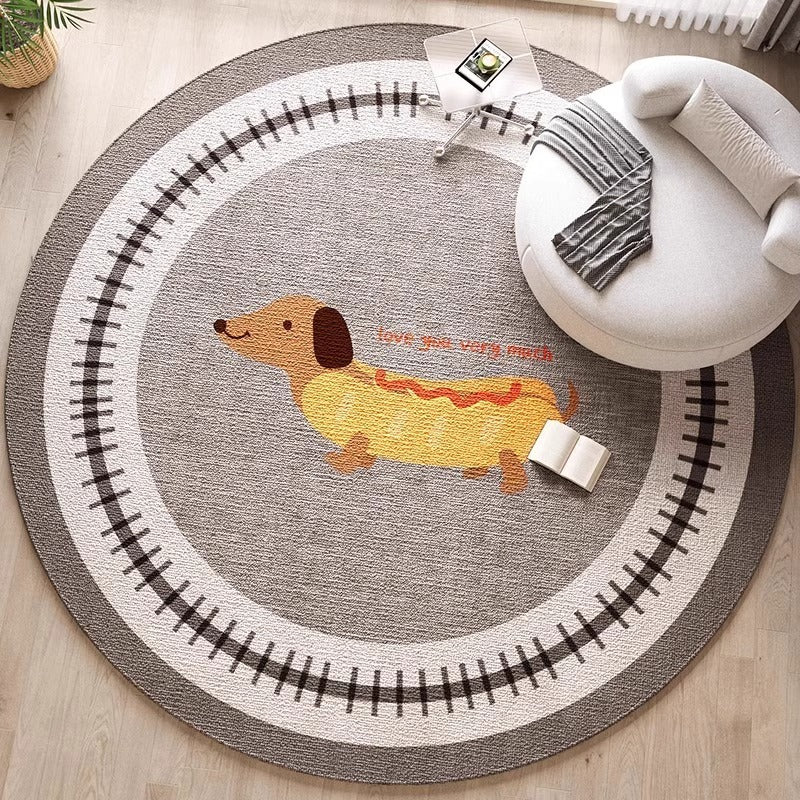Decorative Dog-Themed Area Rug for Home Decor