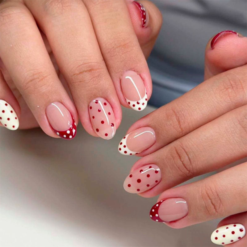 Artistic Star and Polka Dot Press-On Nails