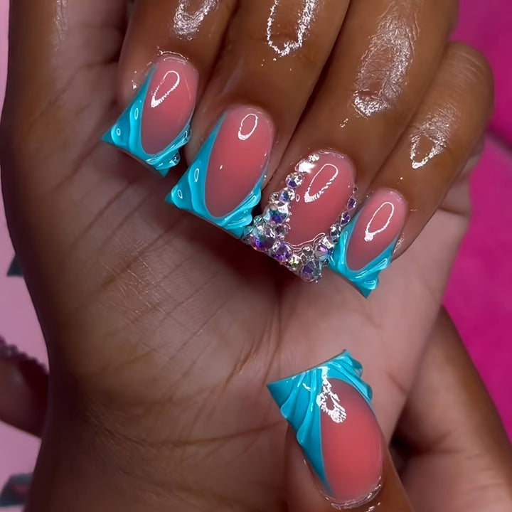 Decorative Crystal-Embellished Press-On Nails Kalsten