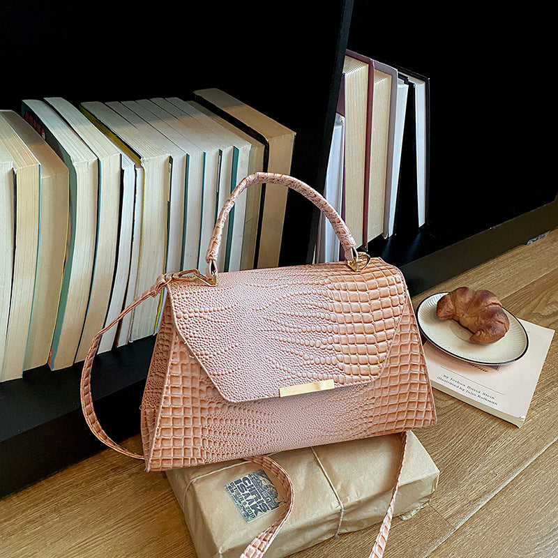 Textured Leather Shoulder Bag