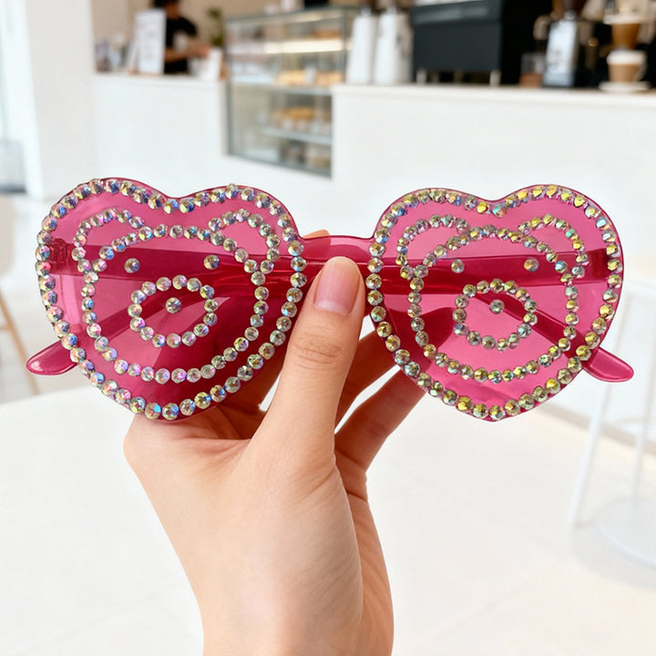 Heart-Shaped Rhinestone Sunglasses Kalsten