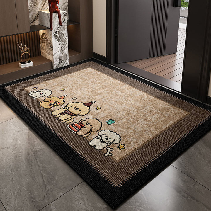 Whimsical Dog-Themed Entrance Rug