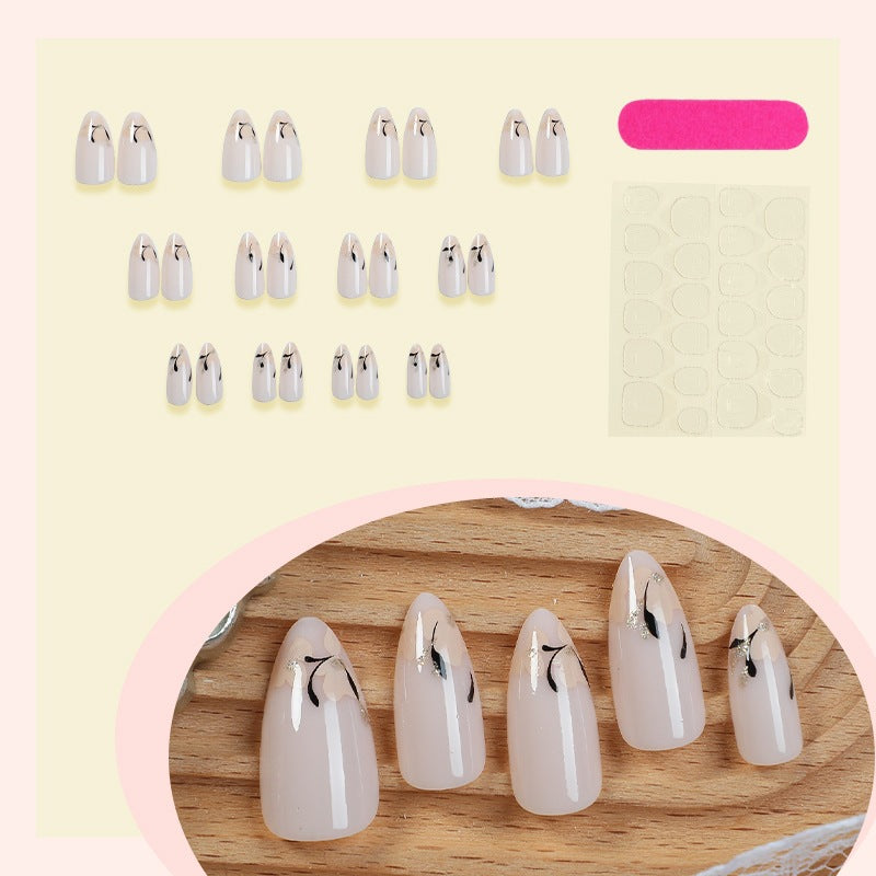Creative nail art set with fine black and white decorations Kalsten