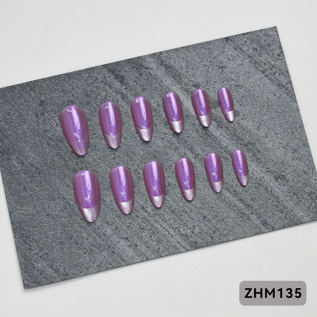 Artistic Press-On Nail Set with Cherry Blossom Design Kalsten
