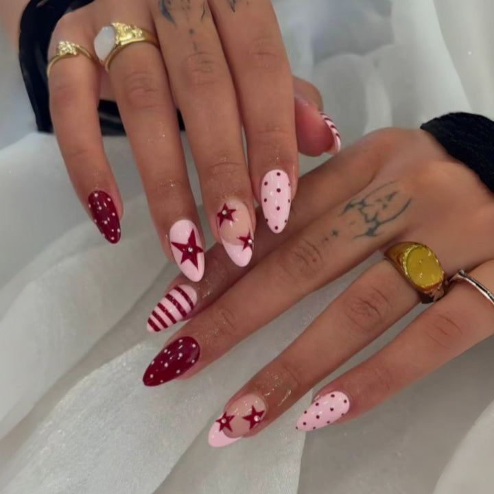 Artful Nail Set with Festive Star Design Kalsten