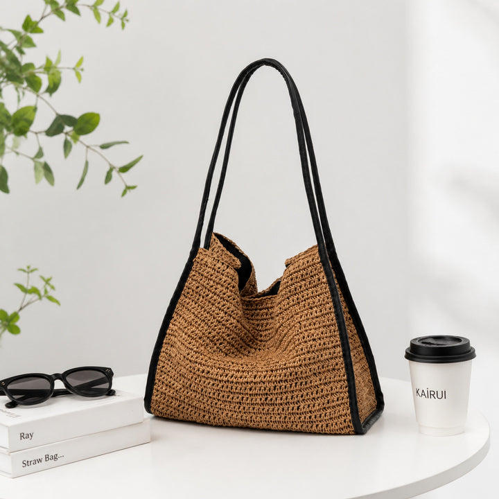 Practical macrame crossbody bag with elegant leather elements Kalsten