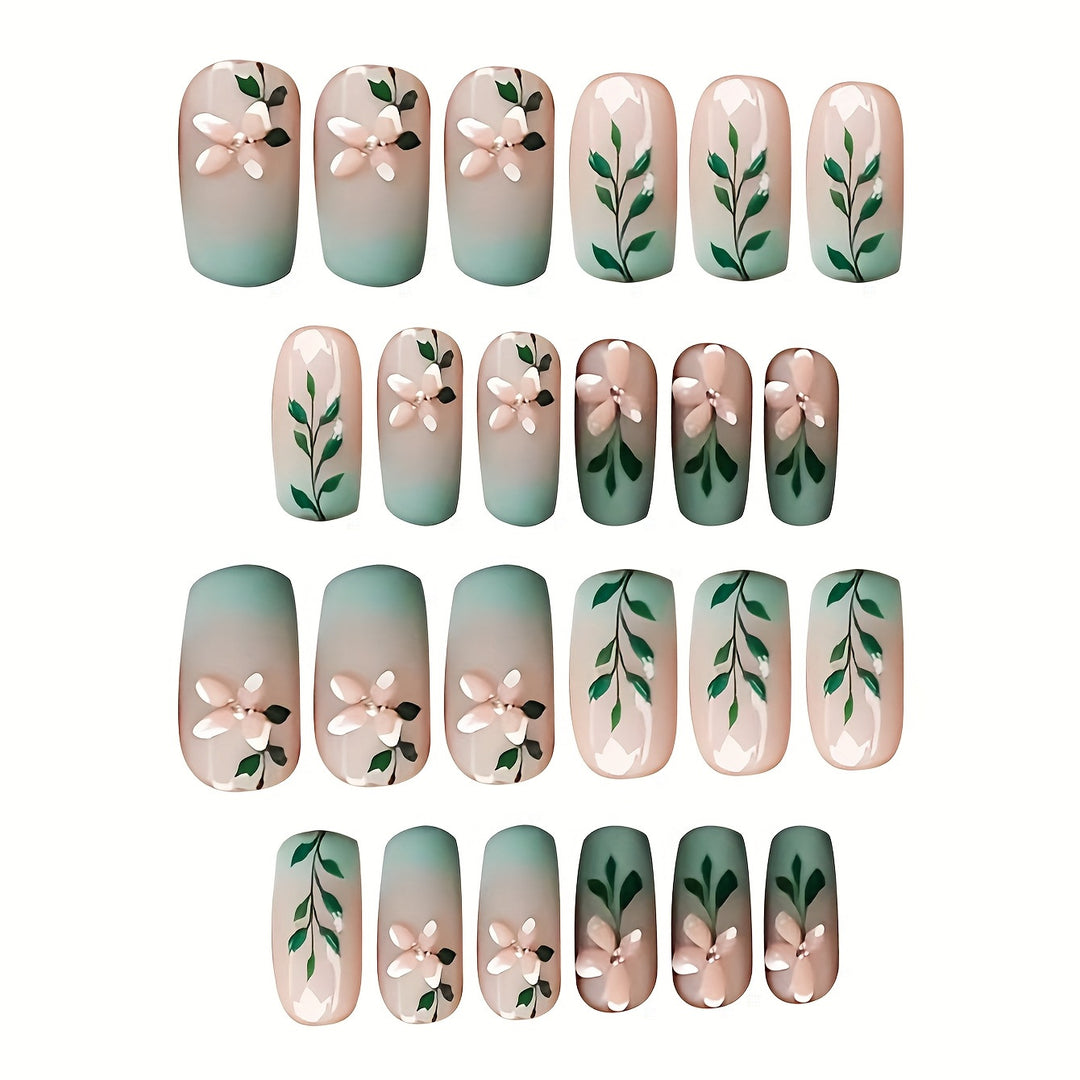 Floral Design Press-On Nail Set Kalsten