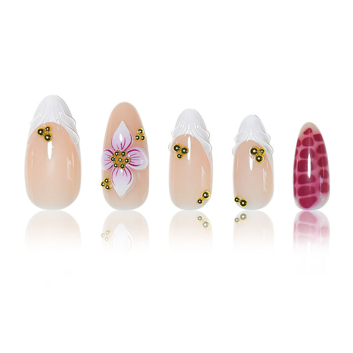 Elegant Floral Nail Art Extensions Kalsten