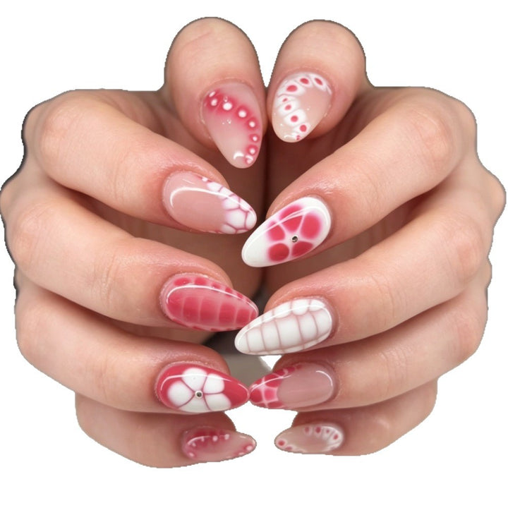 Creative Press-On Nail Art Set with Abstract Patterns Kalsten