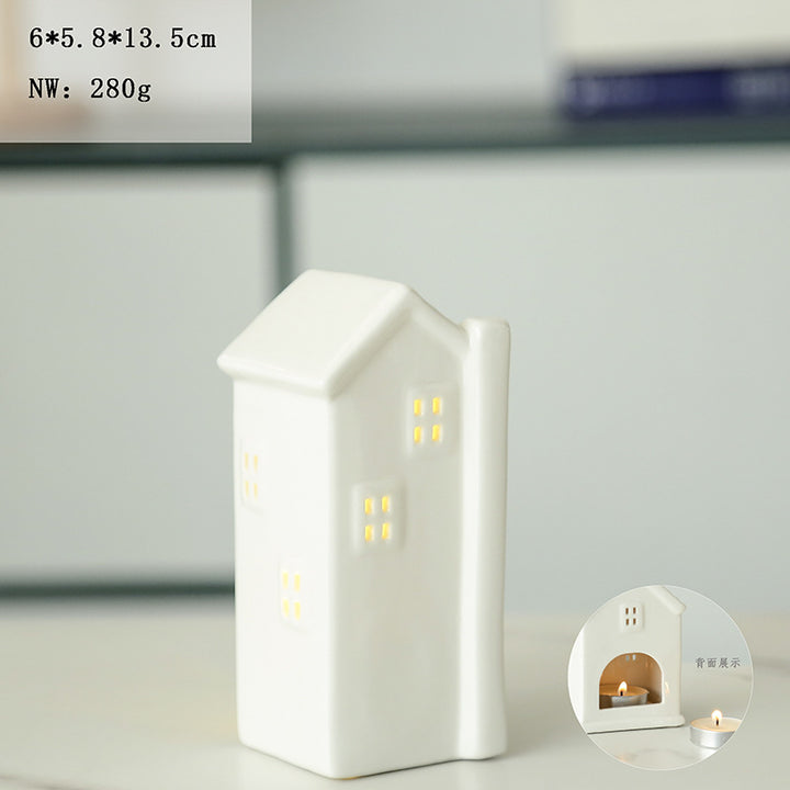 Ceramic House-Shaped Tea Light Holder Kalsten