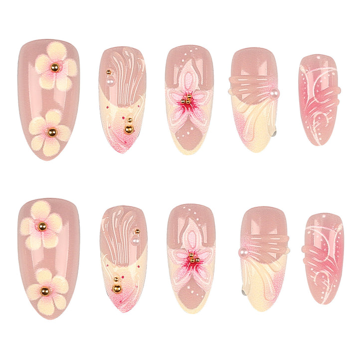 Decorative Floral Nail Tips