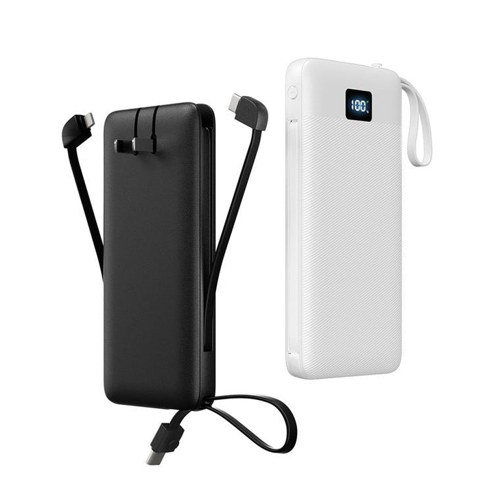 Slim High-capacity portable power bank with integrated charging cables and digital LED display Kalsten