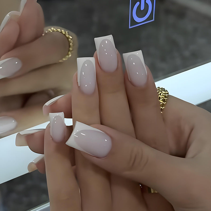 Artificial Nail Set with Elegant French Tip Design Kalsten