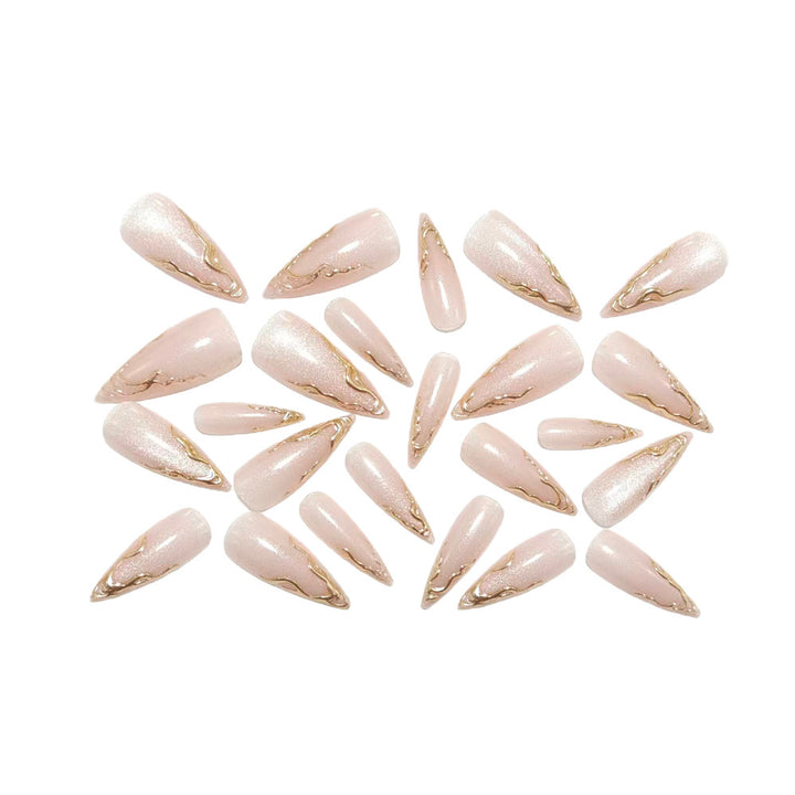 Artificial nails in an elegant style with gold accents Kalsten