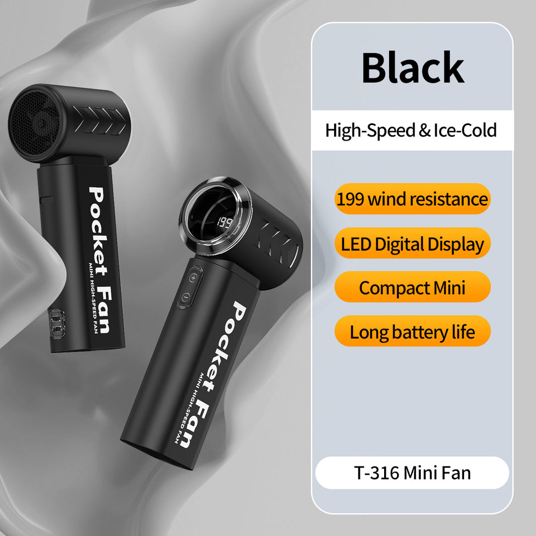 Women's nan compact rechargeable high-speed pocket handheld fan with LED display Kalsten