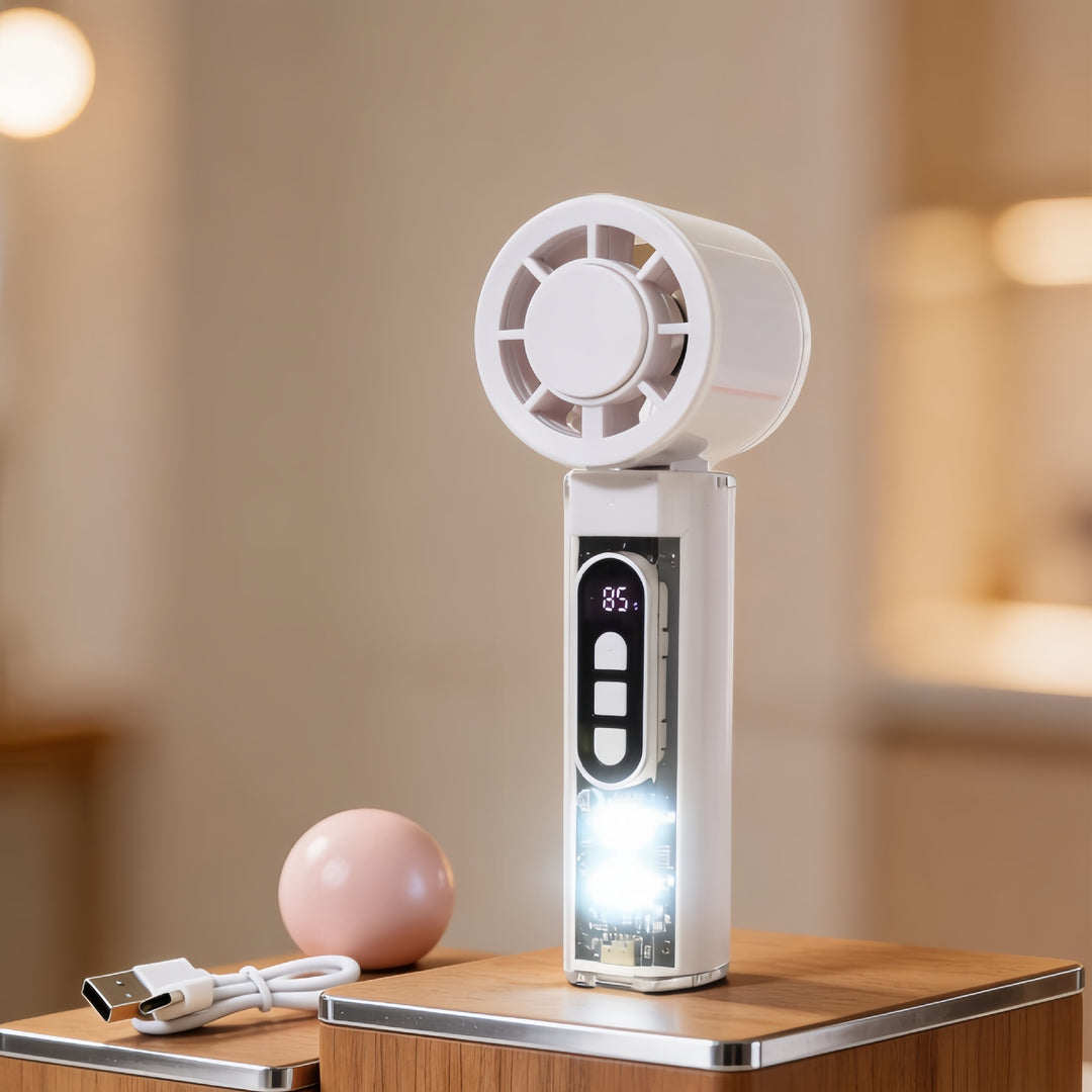 Women Portable Hand Fan with LED Display Kalsten