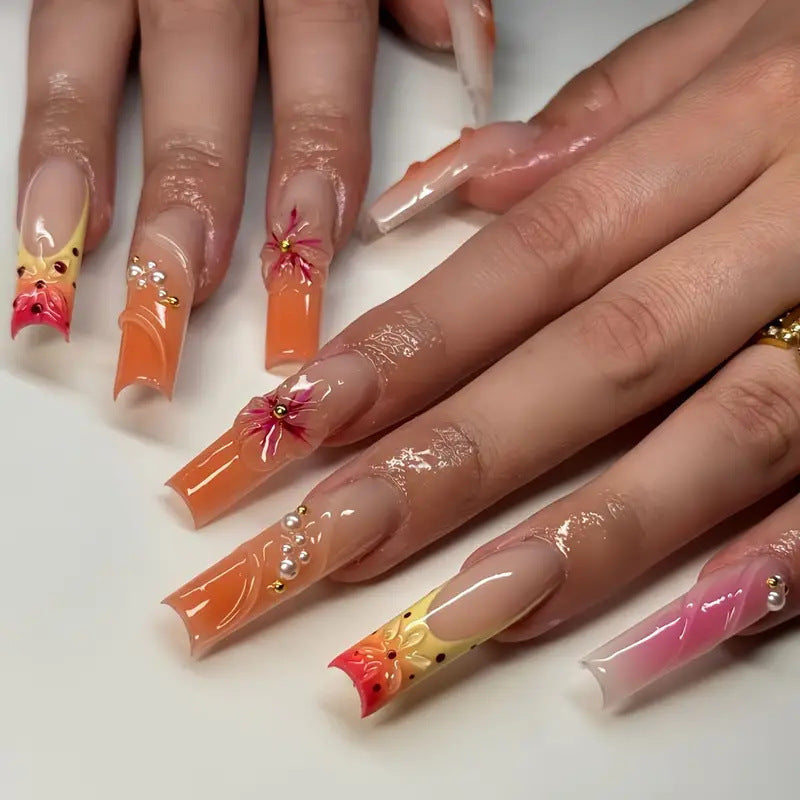 Artistic Floral Press-On Nail Extensions Kalsten 1787913766