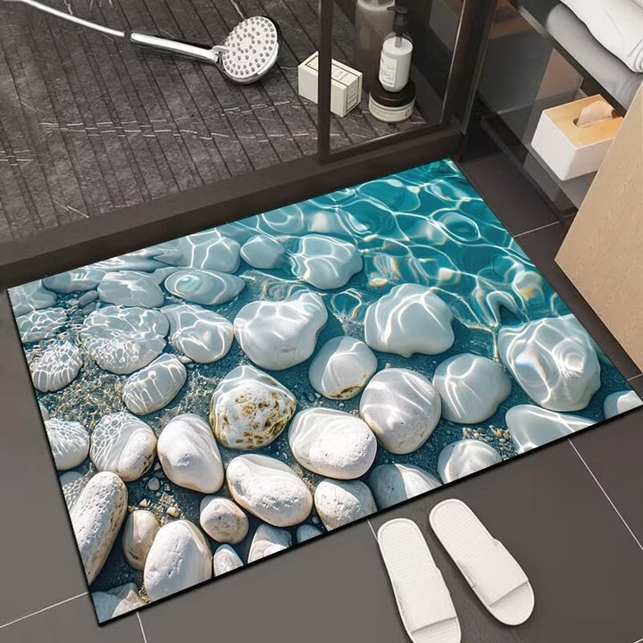 Reflective Floral Bath Mat