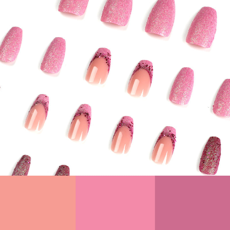 Artful Nail Extensions with Glittering Accents Kalsten