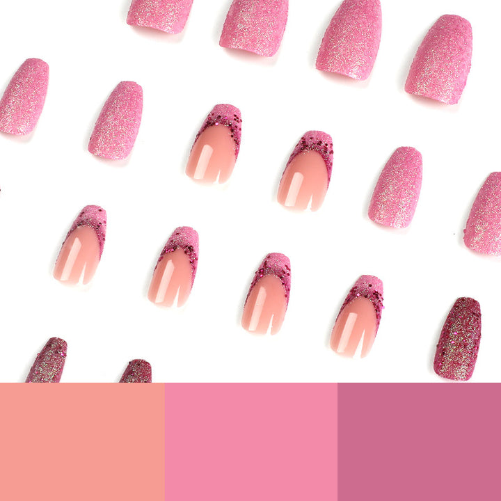 Artful Nail Extensions with Glittering Accents Kalsten
