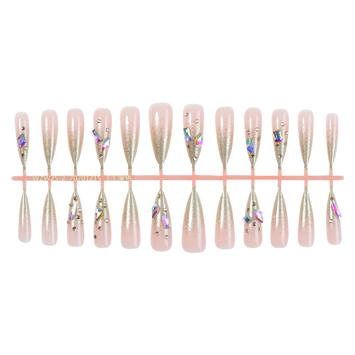 Stiletto Shaped Press-On Nail Set with Glitter Accent Kalsten