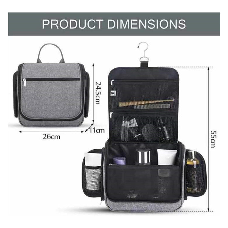 Elegant cosmetic bag with hanging hook and versatile compartments Kalsten
