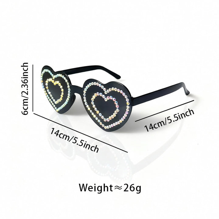 Rhinestone-Embellished Heart-Shaped Sunglasses Kalsten 1787141238