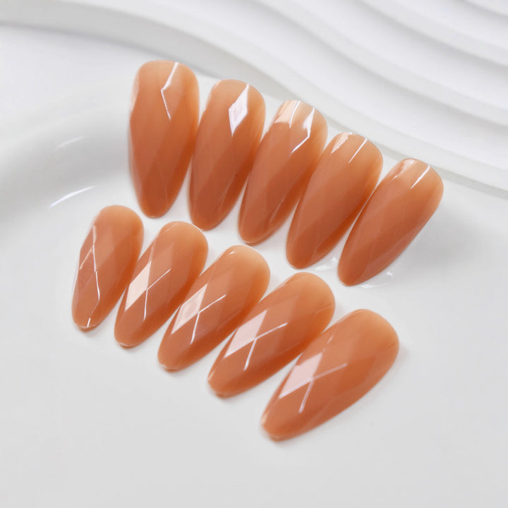 Premium Glossy Diamond-Shaped Press-On Nails Kalsten