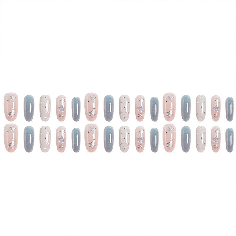 Acrylic nail set with sparkling star designs Kalsten
