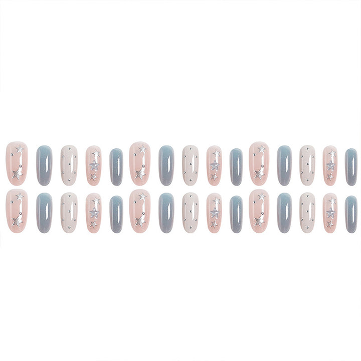 Acrylic nail set with sparkling star designs Kalsten