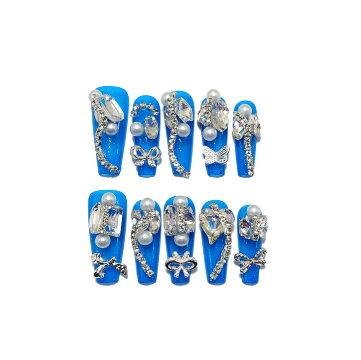 Nail Art Set with Professional Glitter and Rhinestone Decorations Kalsten