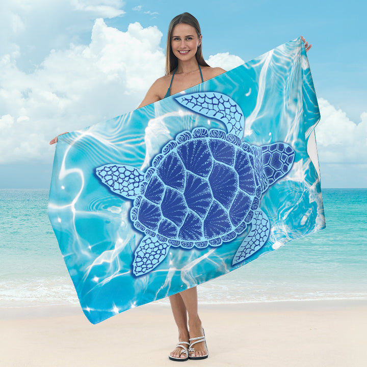 Large beach towel with tropical palm pattern Kalsten