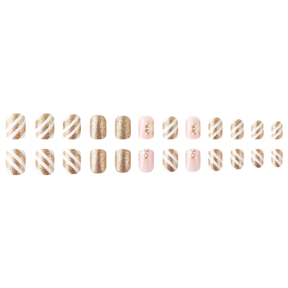 Holiday-Themed Glitter Gel Nail Art Kalsten
