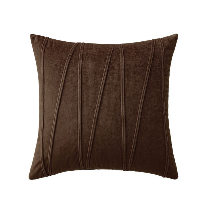 Velvet Pleated Square Decorative Throw Pillow Covers with Channel Stitching